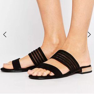 River Island Sheer Strap Sandals in Black - Sz 8